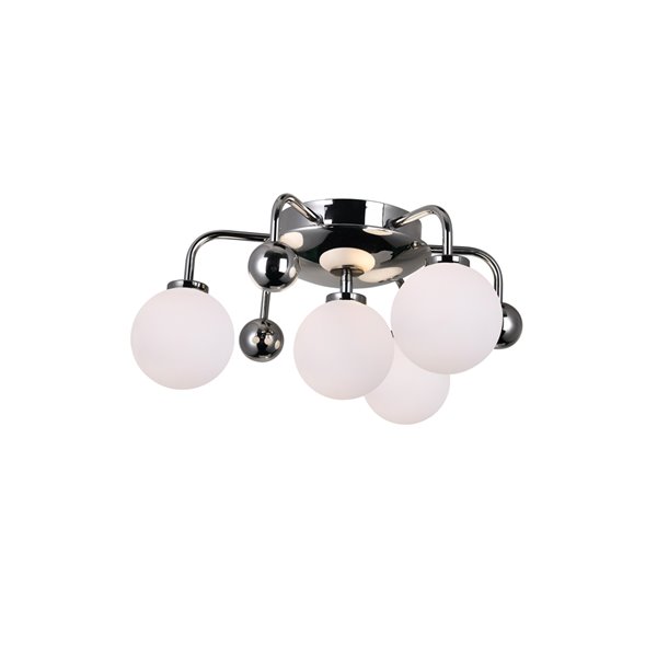 CWI Lighting Element 4-Light Flush-Mount Light with Polished Nickel Finish