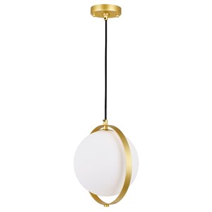 CWI Lighting Da Vinci Mini Pendant Light - 1-Light - Brass