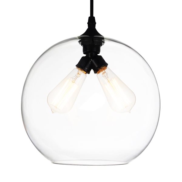 CWI Lighting Glass Mini Pendant Light - 2-Light - Transparent