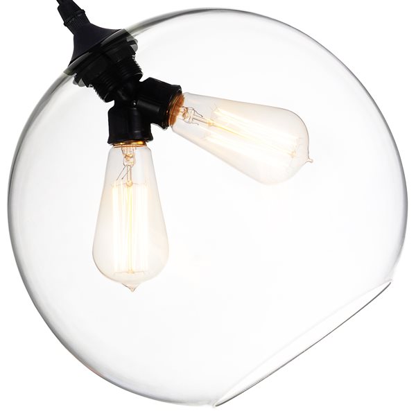 CWI Lighting Glass Mini Pendant Light - 2-Light - Transparent