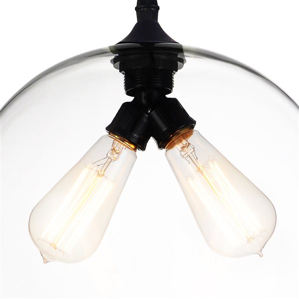 CWI Lighting Glass Mini Pendant Light - 2-Light - Transparent