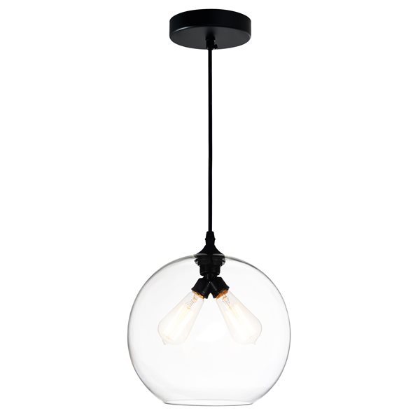 CWI Lighting Glass Mini Pendant Light - 2-Light - Transparent