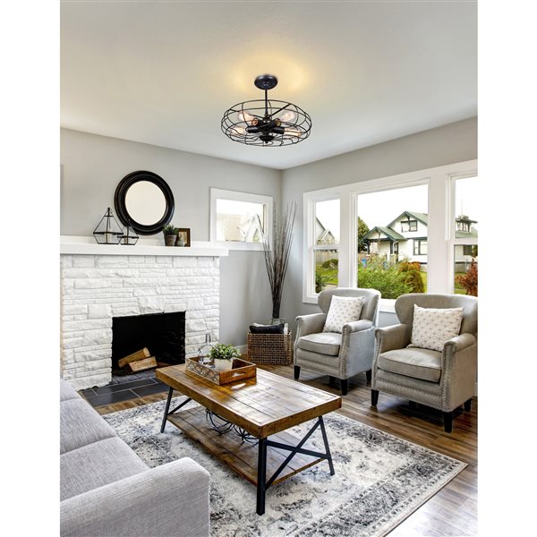 CWI Lighting Pamela 5-Light Flush-Mount Light with Antique Copper Finish