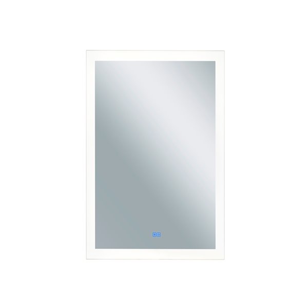 CWI Lighting Abigail Rectangular Mirror with LED Light - 30-in x 49-in - Matte White