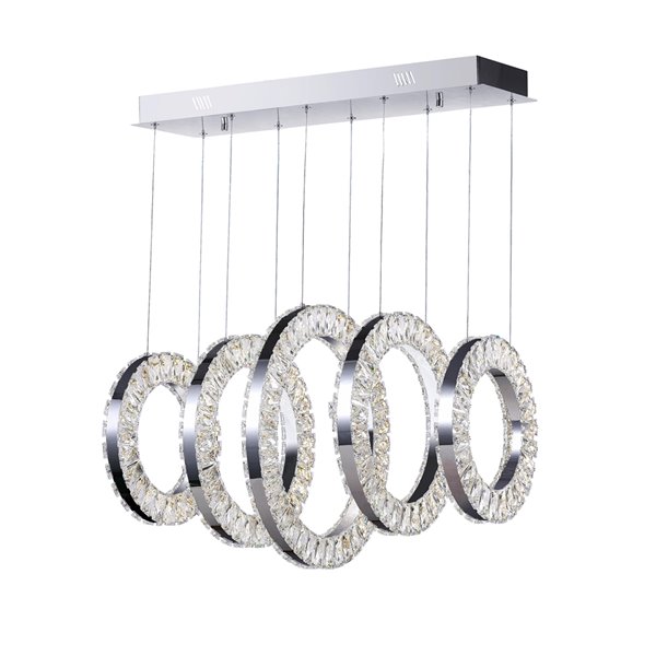 CWI Lighting Celina LED Chandelier with Chrome Finish - 34-in x 16-in