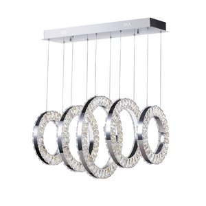 CWI Lighting Celina LED Chandelier with Chrome Finish - 34-in x 16-in