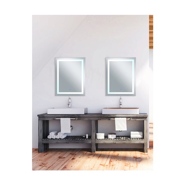 CWI Lighting Abigail Rectangular Mirror with LED Light - 40-in - Matte White