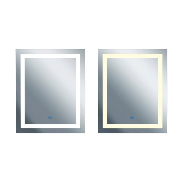 CWI Lighting Abigail Rectangular Mirror with LED Light - 40-in - Matte White