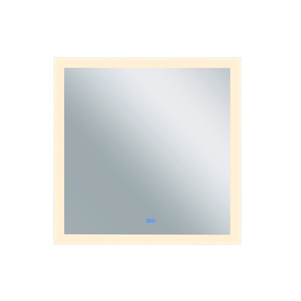 CWI Lighting Abigail Sqaure Mirror with LED Light - 36-in - Matte White