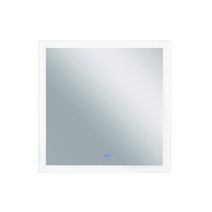 CWI Lighting Abigail Sqaure Mirror with LED Light - 36-in - Matte White