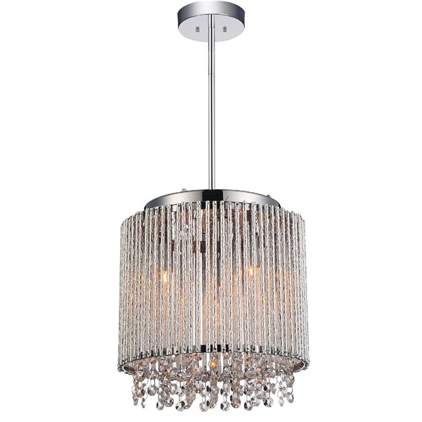 CWI Lighting Claire Mini Pendant Light - 3-Light - Chrome