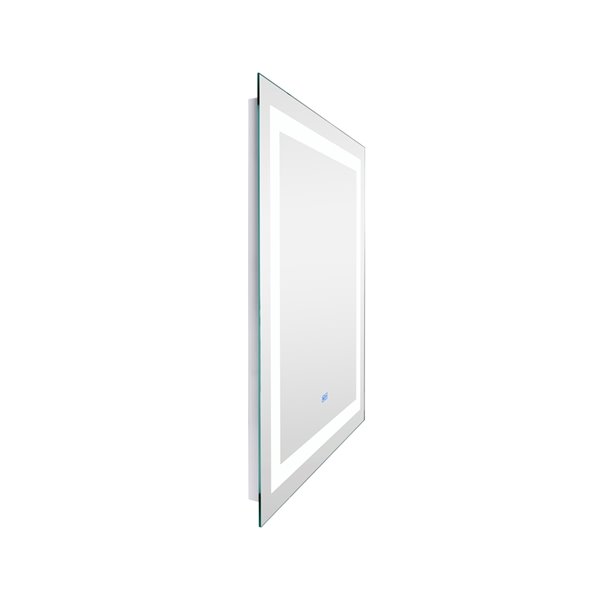 CWI Lighting Abril Rectangular Mirror with LED Light - 30-in x 36-in - Matte White