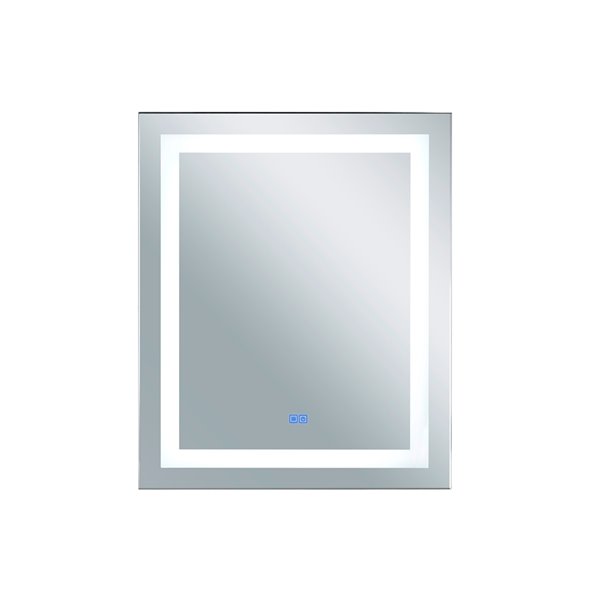 CWI Lighting Abril Rectangular Mirror with LED Light - 30-in x 36-in - Matte White