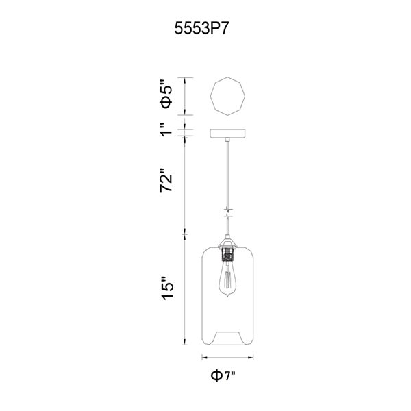 CWI Lighting Glass Mini Pendant Light - 1-Light - Clear