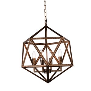 CWI Lighting Amazon Pendant Light - 3-Light - Antique Forged Copper