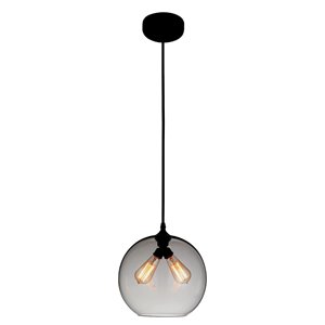 CWI Lighting Glass Mini Pendant Light - 2-Light - Transparent Smoke