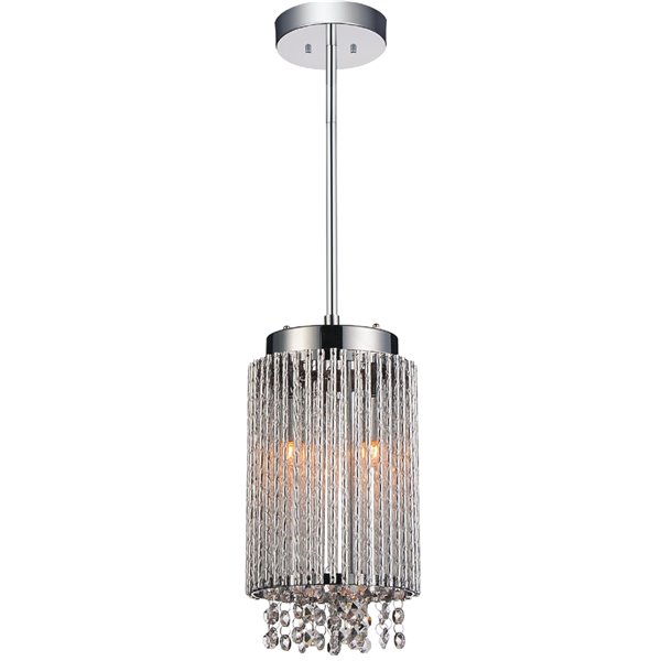 CWI Lighting Claire Mini Pendant Light - 2-Light - Chrome