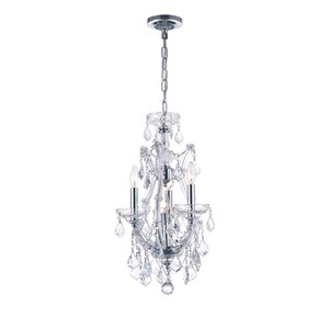 CWI Lighting Maria Theresa 4-Light Up Mini Chandelier with Chrome Finish