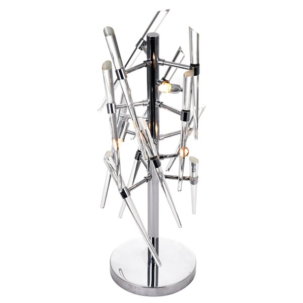 CWI Lighting Icicle 3-Light Table Lamp with Chrome Finish