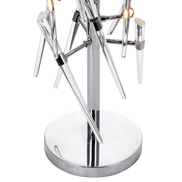 CWI Lighting Icicle 3-Light Table Lamp with Chrome Finish