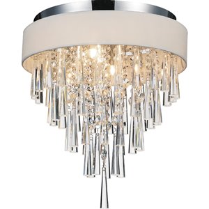 CWI Lighting Franca Flush-Mount Light - 4-Light - Chrome/Off-White