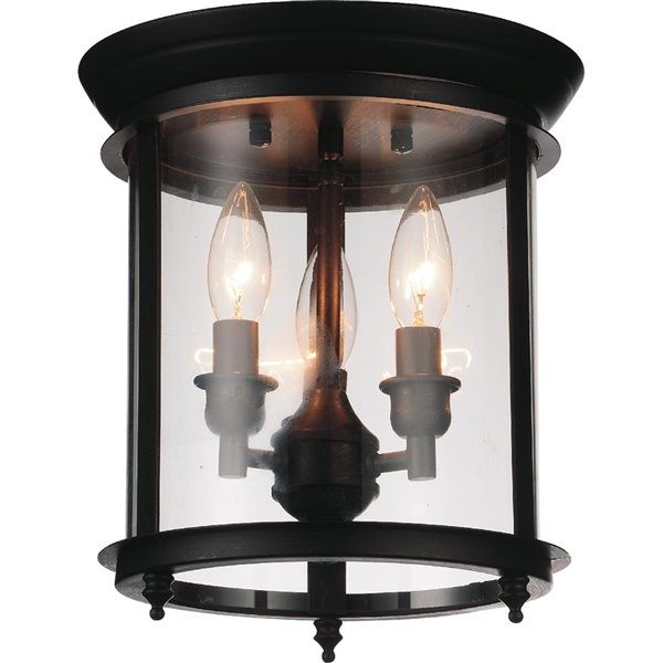 CWI Lighting Desire 3-Light Cage Flush-Mount Light with Oil Rubbed Bronze Finish