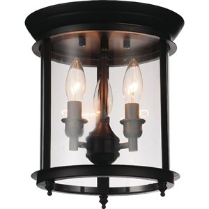 CWI Lighting Desire 3-Light Cage Flush-Mount Light with Oil Rubbed Bronze Finish