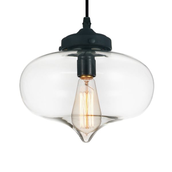 CWI Lighting Glass Mini Pendant Light - 1-Light - 11-in - Clear Glass
