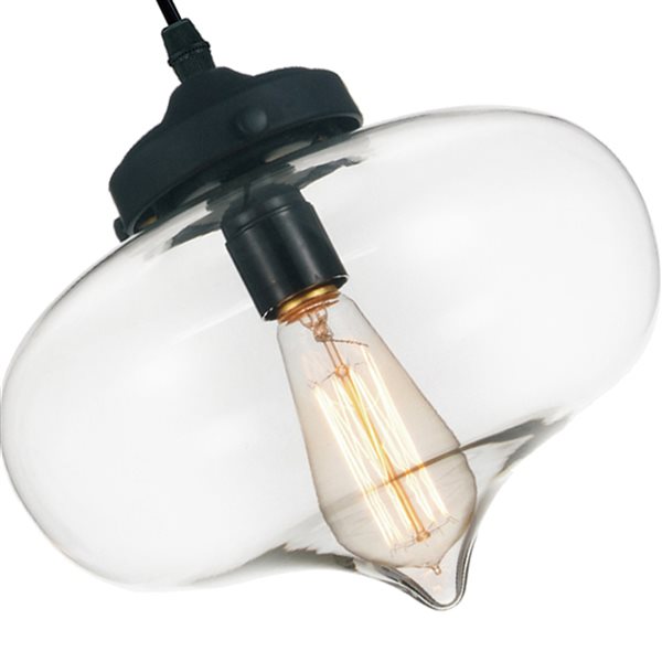CWI Lighting Glass Mini Pendant Light - 1-Light - 11-in - Clear Glass