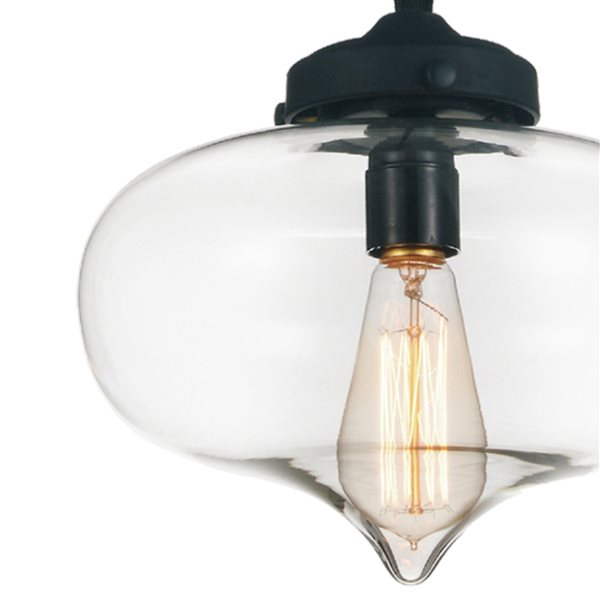 CWI Lighting Glass Mini Pendant Light - 1-Light - 11-in - Clear Glass