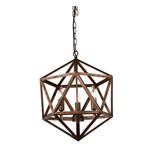 CWI Lighting Amazon Pendant Light - 4-Light - Antique Forged Copper