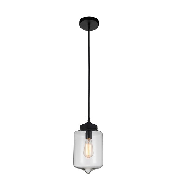 CWI Lighting Glass Mini Pendant Light - 1-Light - 7-in - Clear Glass