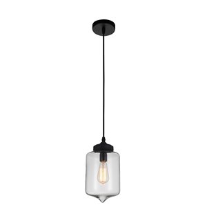 CWI Lighting Glass Mini Pendant Light - 1-Light - 7-in - Clear Glass