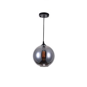 CWI Lighting Glass Mini Pendant Light - 1-Light - Transparent Smoke