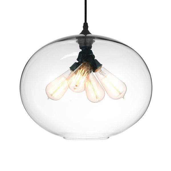 CWI Lighting Glass Pendant Light - 4-Light - Transparent