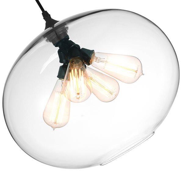 CWI Lighting Glass Pendant Light - 4-Light - Transparent