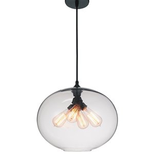 CWI Lighting Glass Pendant Light - 4-Light - Transparent