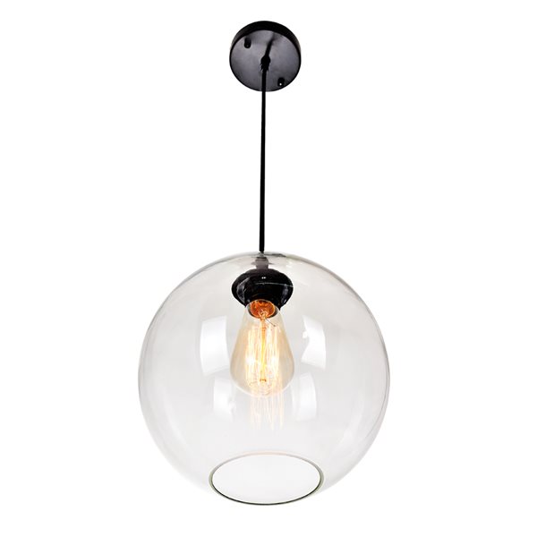 CWI Lighting Glass Mini Pendant Light - 1-Light - 10-in - Clear Glass