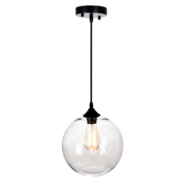 CWI Lighting Glass Mini Pendant Light - 1-Light - 10-in - Clear Glass