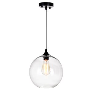 CWI Lighting Glass Mini Pendant Light - 1-Light - 10-in - Clear Glass