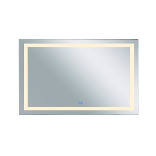 CWI Lighting Abril Rectangular Mirror with LED Light - 58-in x 36-in - Matte White