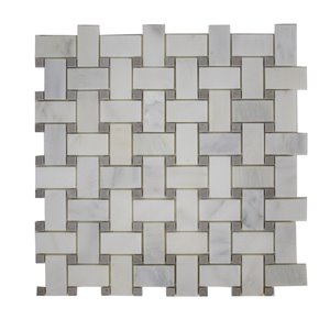 Mono Serra Group Marble Tile 12-in x 12-in Basketwave Mosaic 10 sq.ft. / case (10 pcs / case)