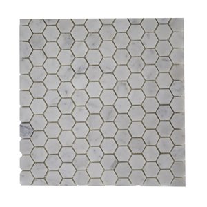 Mono Serra Group Marble Tile 12-in x 12-in Hexagon Mosaic 10 sq.ft. / case (10 pcs / case)