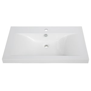 Dessus de meuble lavabo simple de Streamline, 31,5 po x 18,5 po, blanc