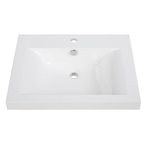 Dessus de meuble lavabo avec lavabo simple de Streamline, 23,6 po x 18,5 po, blanc