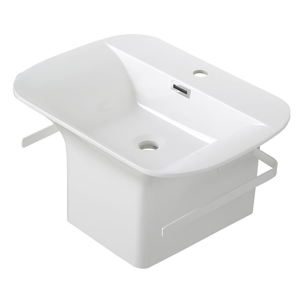 Streamline Bathroom Sink with Integrated Vanity - 23.6-in x 17.7-in - White