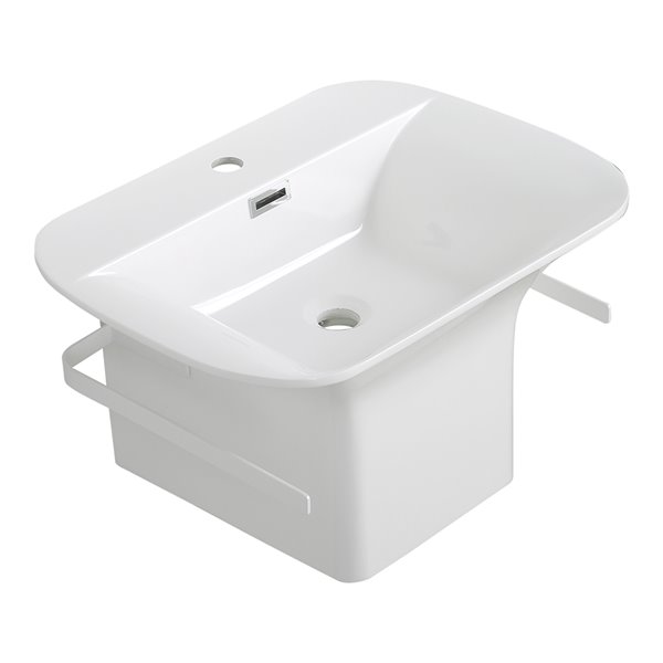 Streamline Bathroom Sink with Integrated Vanity - 23.6-in x 17.7-in - White