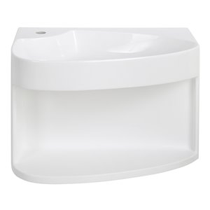 Streamline Bathroom Sink with Integrated modern storage - 23.6-in x 16.5-in - White