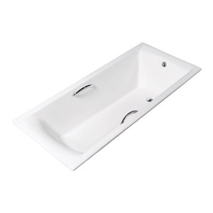 Baignoire en fonte encastrée rectangulaire de Streamline, 32 po x 71 po, blanc lustré