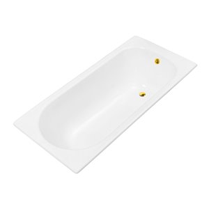 Baignoire encastrée rectangulaire en fonte de Streamline, 28 po x 59 po, blanc lustré